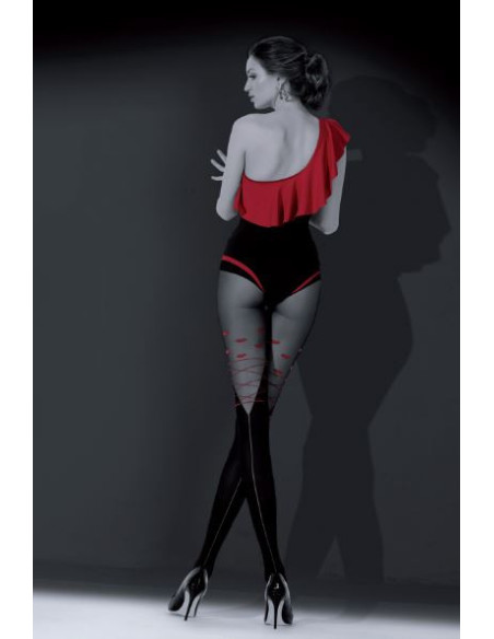 NOQ Kiss Kiss patterned tights 20 DEN like stockings