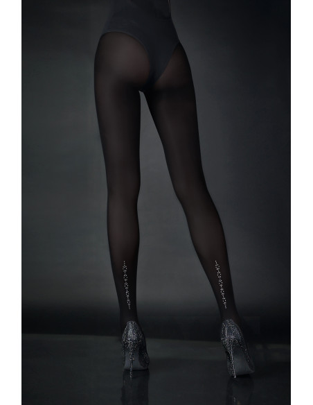 Black NOQ Dream tights decorated with rhinestones