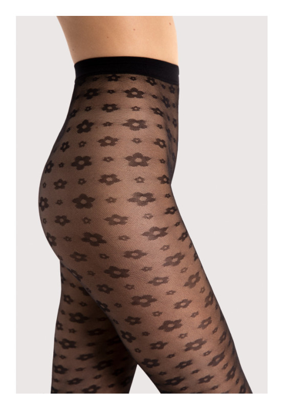 Fiore Footloose women's tights in floral print on mesh