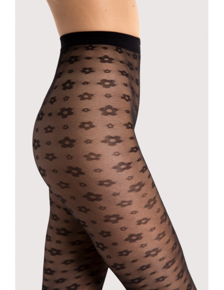 Fiore Footloose women's tights in floral print on mesh