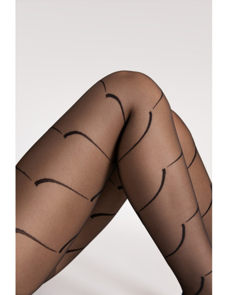 Fiore Black Swan patterned tights