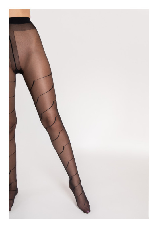 Fiore Black Swan patterned tights