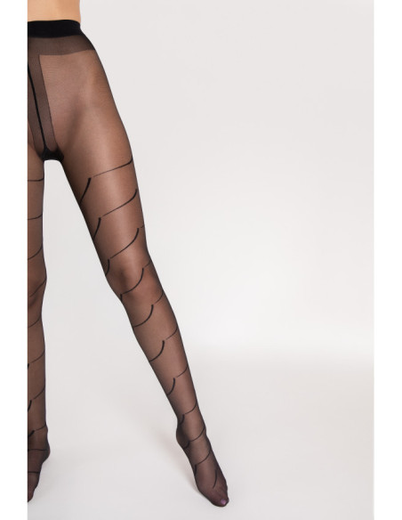 Fiore Black Swan patterned tights