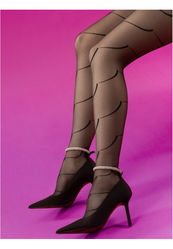 Fiore Black Swan patterned tights