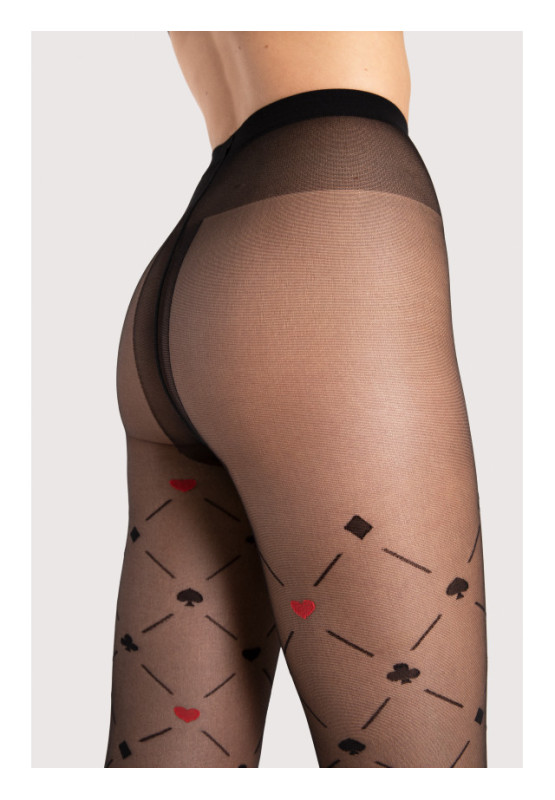 Patterned tights Fiore Poker 40 DEN card pattern
