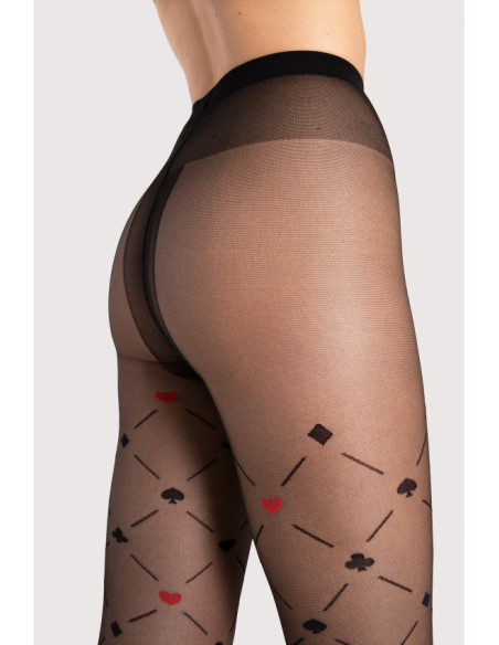 Patterned tights Fiore Poker 40 DEN card pattern