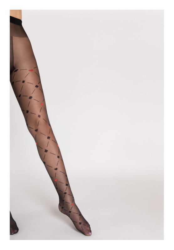 Patterned tights Fiore Poker 40 DEN card pattern