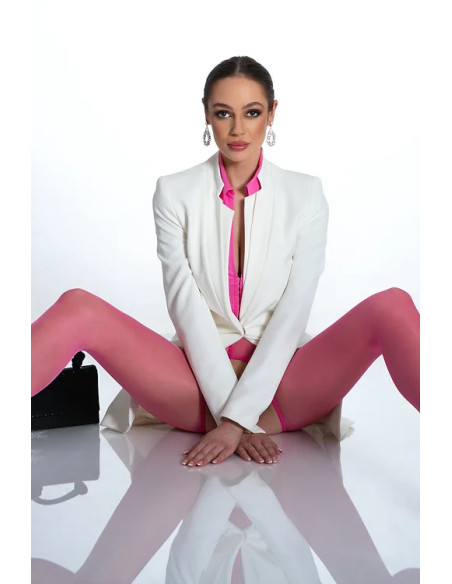 Pink Amour Hip Lace Open Crotch Tights
