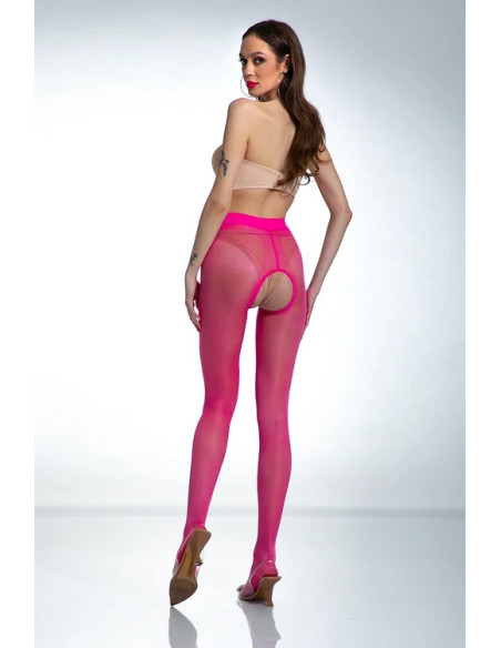 Amour Hip Gloss Shiny Pink Tights with a Hole