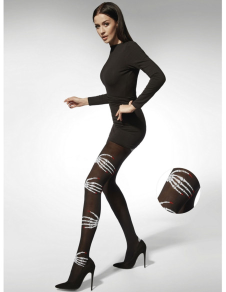 Black Halloween tights Adrian Hand Bones hand bones 40 den