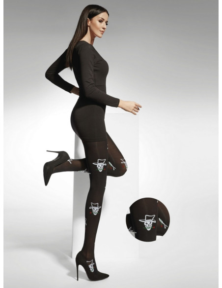 Black Halloween tights Adrian Skulls 40 den