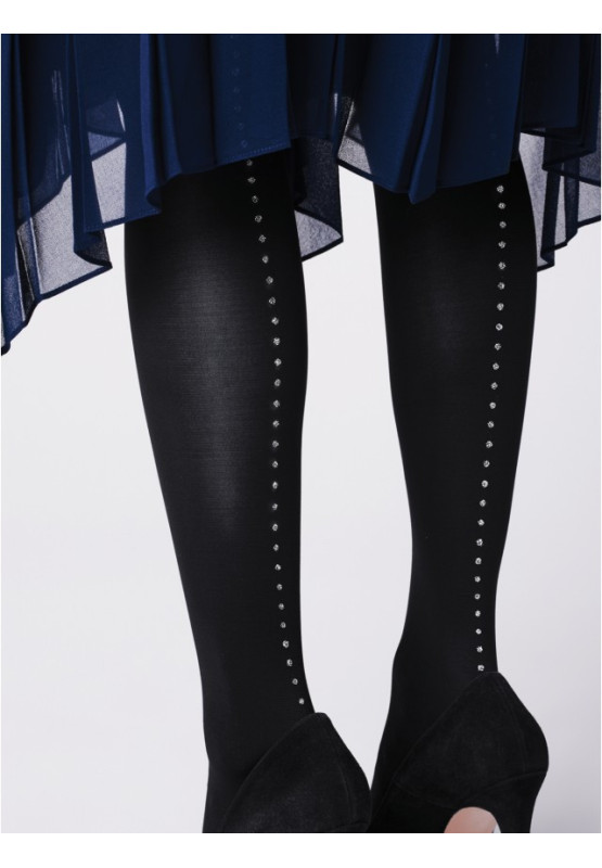 Patterned microfiber tights with back seam Fiore Venezia 60 DEN