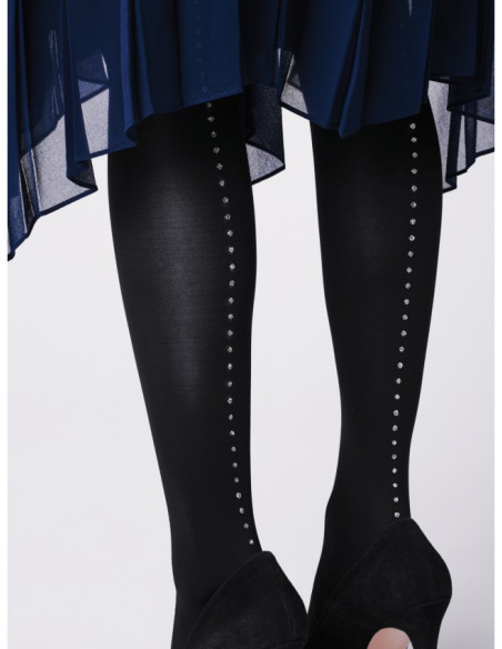 Patterned microfiber tights with back seam Fiore Venezia 60 DEN