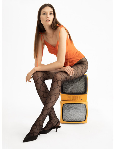 Fiore Unchained 30 DEN women's tights, chain pattern