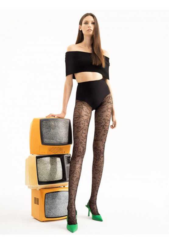 Patterned tights 30den in faces