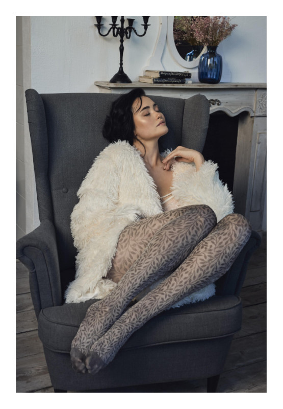 Fiore Herbarium women's patterned tights in flowers 30 den