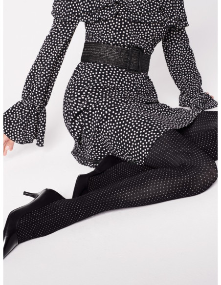 Black tights BUONA SERA 40 den with white dots Fiore