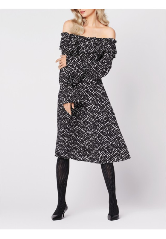 Black tights BUONA SERA 40 den with white dots Fiore