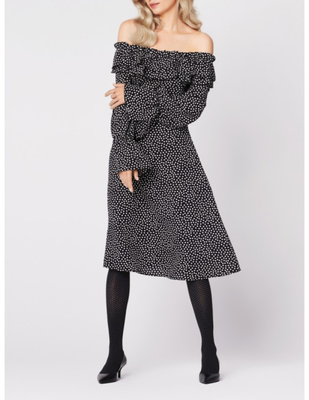 Black tights BUONA SERA 40 den with white dots Fiore