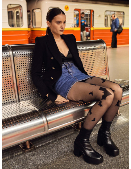 Black Halloween Fiore Hello Gotham Bat Tights