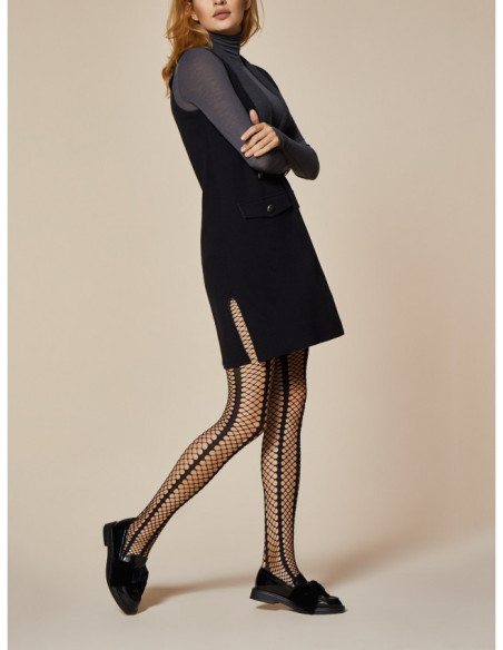 Black Fiore Lady Rock 40 DEN patterned fishnet tights