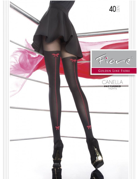 Fiore Canella women's tights red seam 40 den
