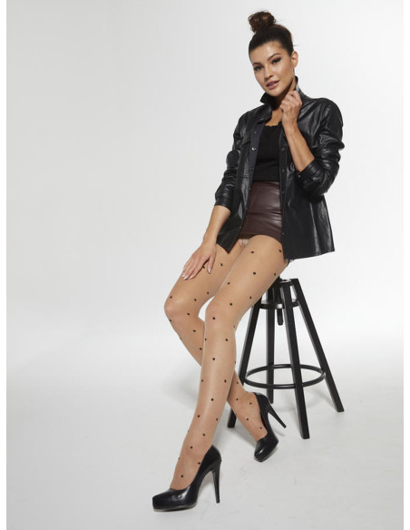 Nude tights with black dots Adrian Pissi 20 DEN