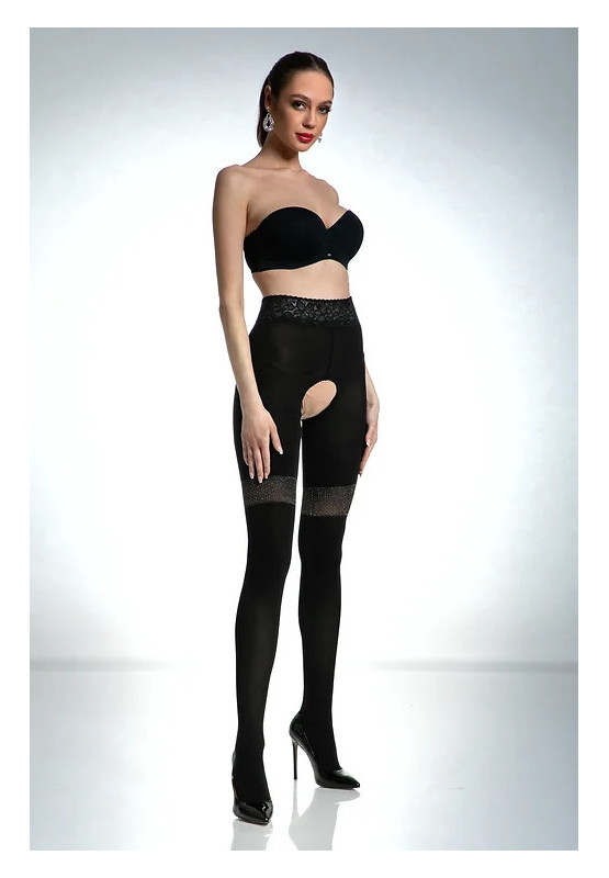 Black Amour Glamour tights with a hole in the crotch 80 den