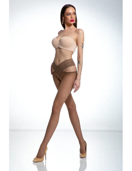 Amour Angel tights with lace hole in crotch 30 den