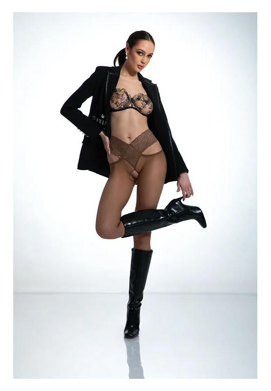 Amour Angel tights with lace hole in crotch 30 den