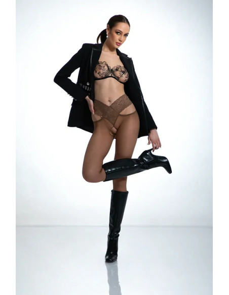 Amour Angel tights with lace hole in crotch 30 den