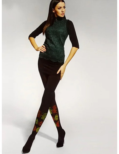 Adrian Butterfly 40 den smooth tights with butterflies on the calf