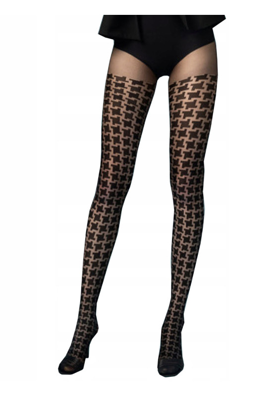 Black patterned tights Fiore Mulinetto 20 DEN