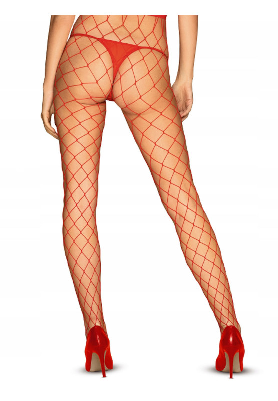 Red women's fishnet tights Obsessive