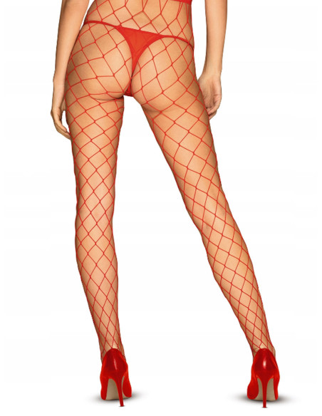 Red women's fishnet tights Obsessive