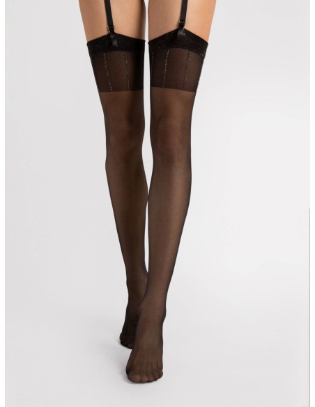 Smooth matte black women's stockings Fiore Hypnose 20 den