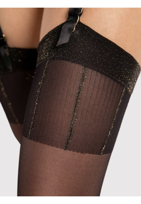 Smooth matte black women's stockings Fiore Hypnose 20 den