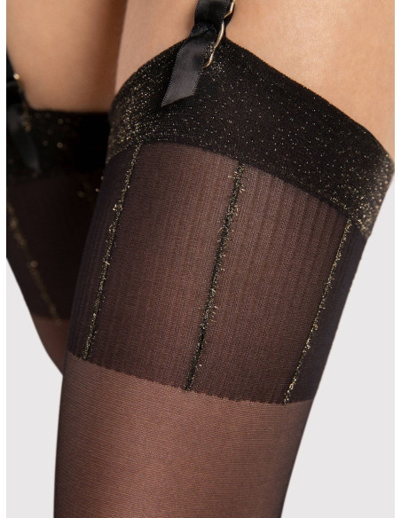 Smooth matte black women's stockings Fiore Hypnose 20 den