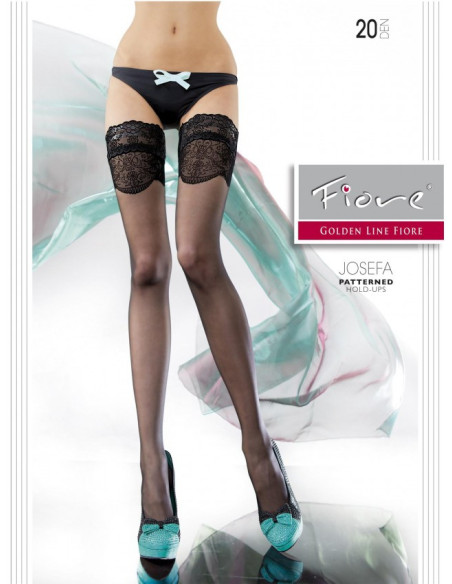 Smooth self-supporting stockings with 20den Fiore lace