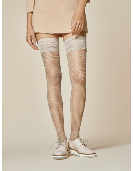 Fishnet openwork stay-up stockings Risk
