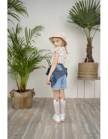 Knee socks for girls with a decorative bow