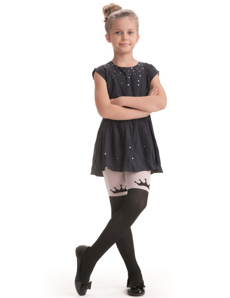 Children's tights CROWN 40 den crown on the knee
