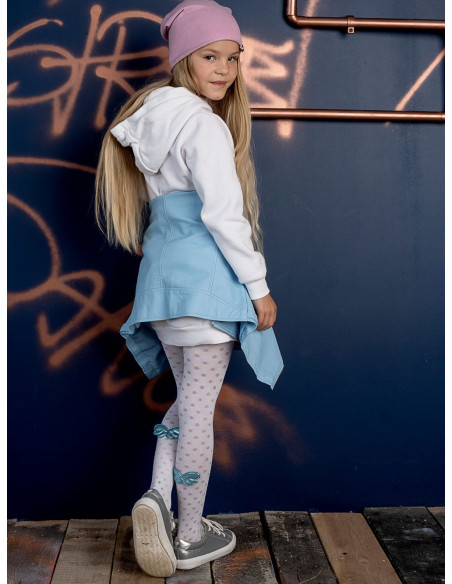 Elodie children's tights in polka dots with a bow