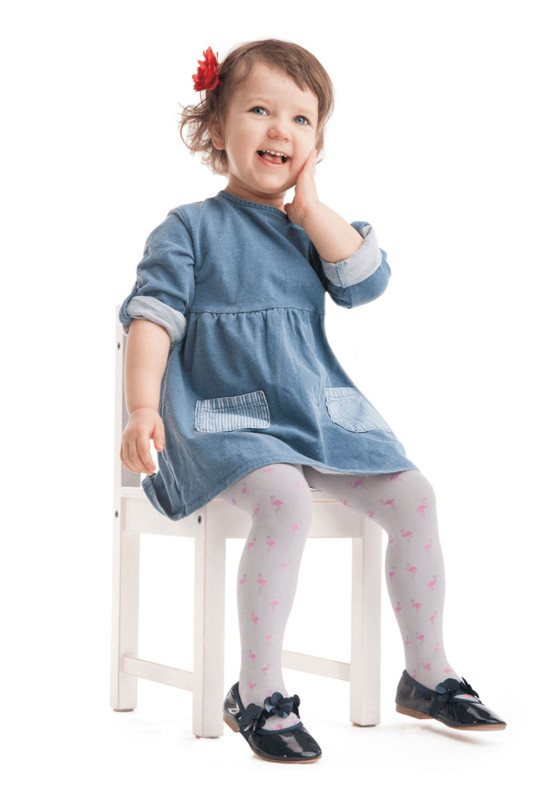 Children's tights with flamingo animals