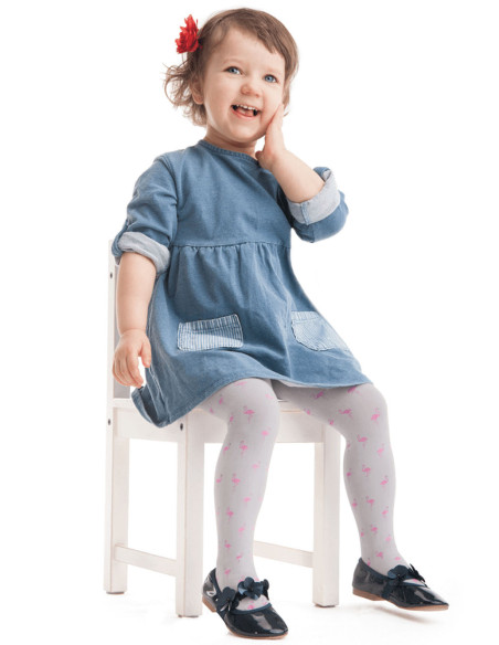 Children's tights with flamingo animals