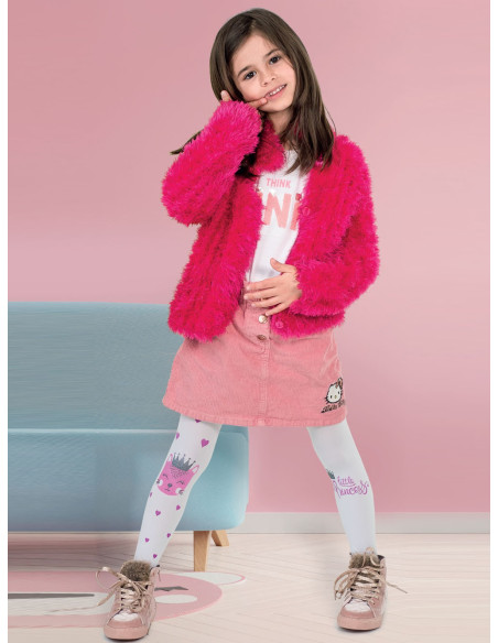 Tights for girls, kitten and hearts