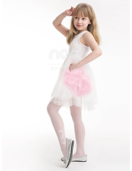 White tights for girls with stars