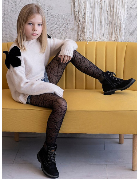 Children's tights with a snake pattern, spiderweb