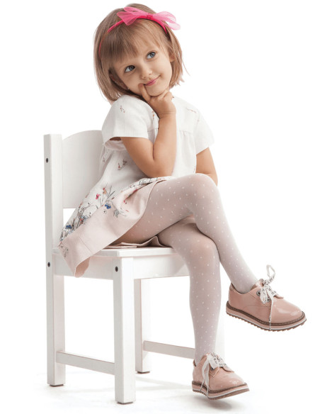 Girls' polka dot tights