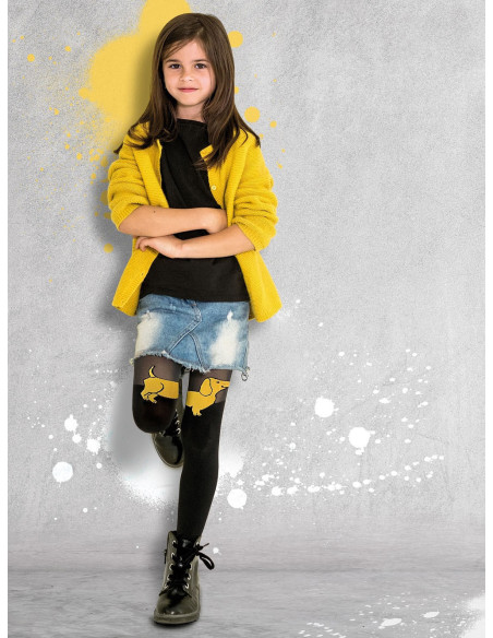 Children's tights with a dachshund dog